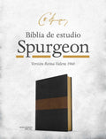 RVR 1960 Biblia de estudio Spurgeon, negro/marrón símil piel